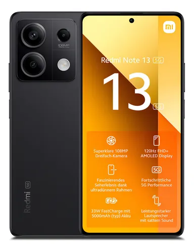 Xiaomi Redmi Note 13 5G Dual SIM 256GB Preto 8GB RAM