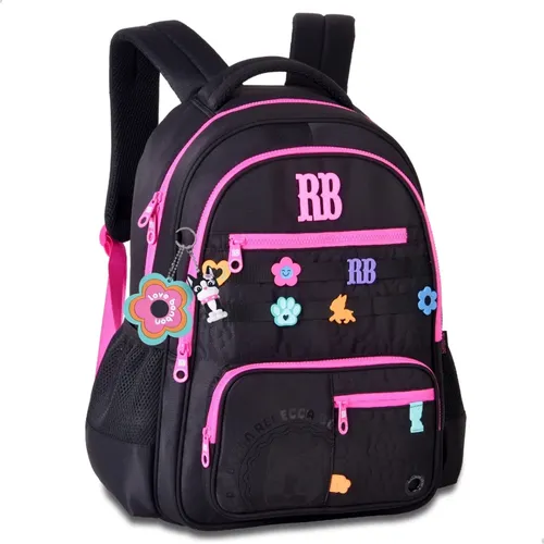 Mochila Escolar Costas Feminina Rebecca Bonbon Rb26231 - Preto - Liso