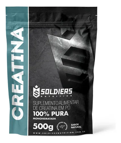 Creatina Monohidratada 500g Soldiers Nutrition 100% Pura Importada Alta Performance Músculo Treino
