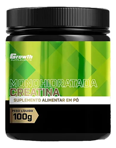 Suplemento em Pó Growth Supplements Creatina Monohidratada Pote 100g Sem Sabor