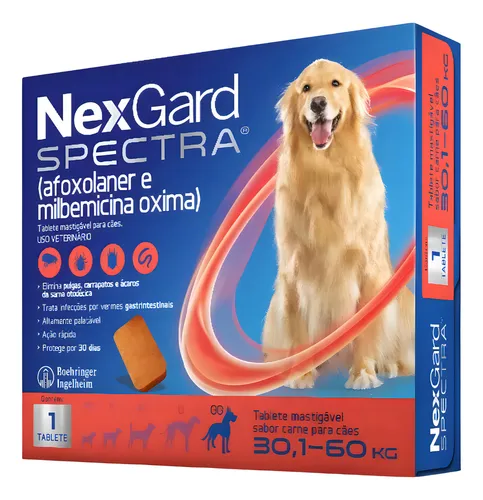 Nexgard Spectra para cães de 30 à 60kg 1 comprimido