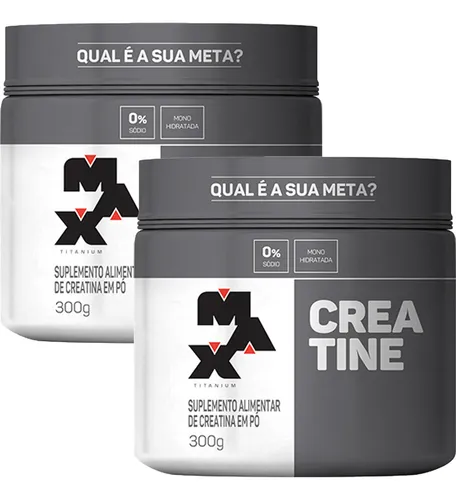 Kit 2x Creatina 300g Max Titanium Monohidratada em Pó Sem Sabor