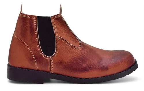 Botina Masculina Solado Pneu Mateira Toda Em Couro Legitimo