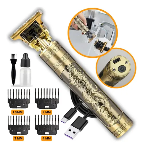 Maquina Maquininha De Cortar Cabelo Barbeador Eletrico Aparador De Pelos Acabamento Dragão Buda Profissional Kamufla