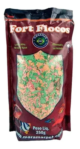 Ração Para Peixe Fort Flocos 250g Maramar alimento completo