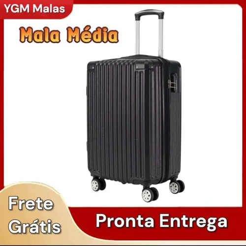 Mala Média 18 Kg Expansível Com Rodas Removíveis 360° Silenciosas Leve E Durável Abs Tamanho Ideal Para Viagem Aéreas Aj Shops Cor Preto M275