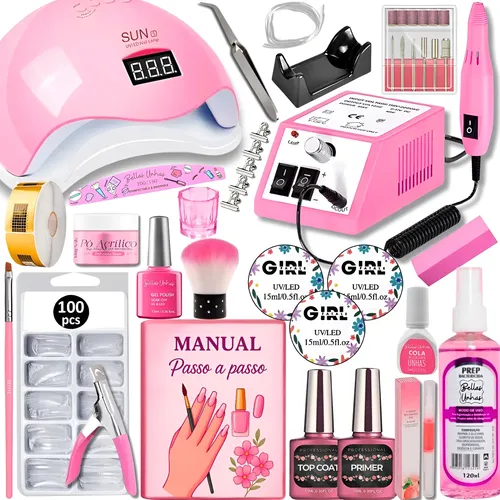 Kit De Unha Gel Completo Fibra Kit Unhas Gel Envio Imediato