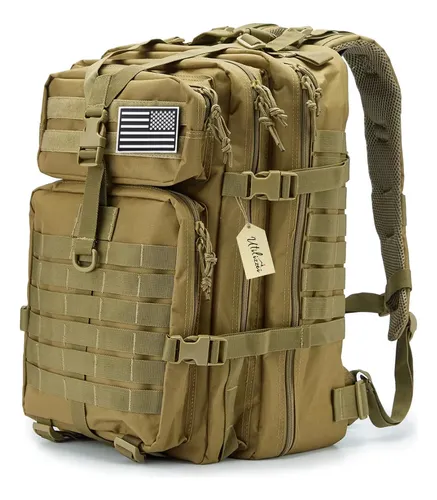 Mochila Tática Militar Impermeável Reforçada Bolsa Grande Viagem Assault Resistente Bandeira Utilizzei