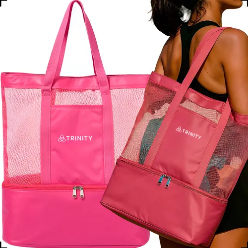 Bolsa Praia Rede Térmica De Passeio - Compartimento Grande Rosa-chiclete