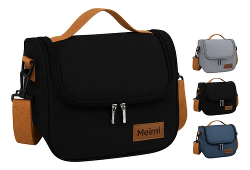 Bolsa Lancheira Térmica Meimi Amores Preta Náilon Resistente Piquenique