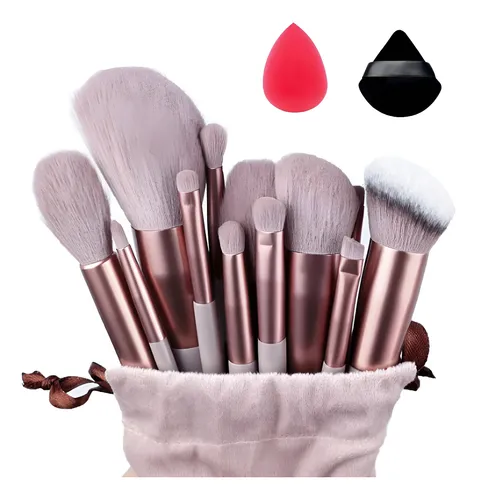 Pincel Maquiagem Kit 13 Peças Profissional Com Estojo