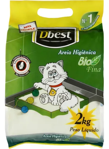 Areia Higiênica Dbest Bio Fina 2kg