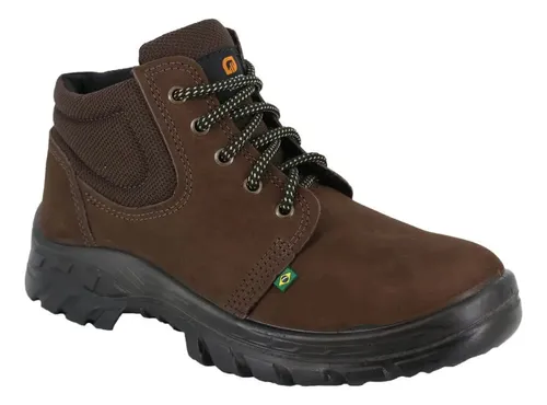 Botina De Segurança Ecosafety Nobuck Marrom Café Ca 40677