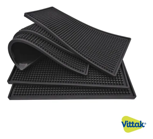 Vittak Tapete Escorredor De Louça Silicone Bar Mat Padaria 45x30cm Cor Preto