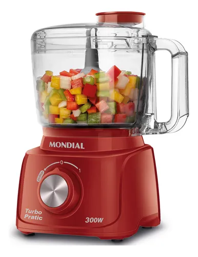 Mini Processador Turbo Pratic Mondial Vermelho 300W MP-16-R