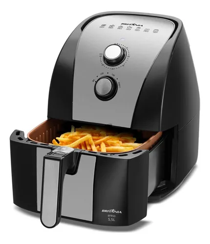 Air Fryer BFR51 5,5L Antiaderente Gold Com Controle de Temperatura e Potência de 1500W Cor Preto Britânia