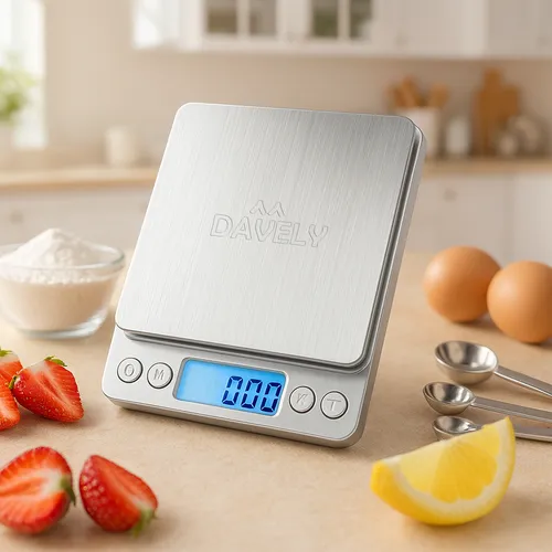 Balança Digital Alta Precisão Inox Mini 0,1g A 2000g Profissional Digital Balanca Alimentar Dieta Praticidade Profissional Portatil Nutricional Para Pesar Alimentos Comida Confeitaria Marca Davely