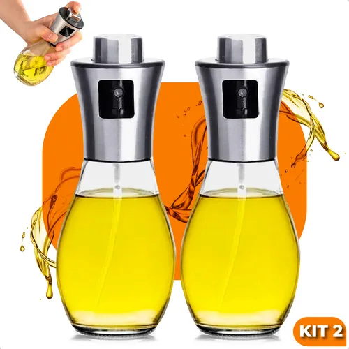 Kit 2 Spray Borrifador Pulverizador De Azeite Culinário 200 Ml Para Cozinha, Sua Comida Com Um Toque Especial Marca Ecomixshop
