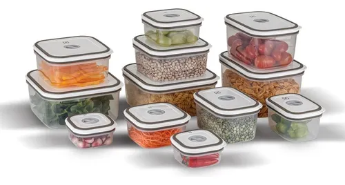 Kit Potes Herméticos Plásticos Cinza 12 Unidades Electrolux