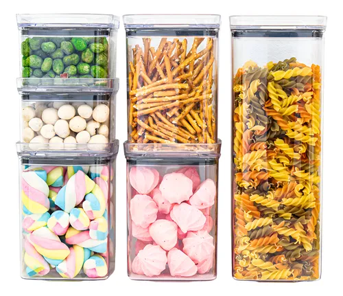 Potes Herméticos Amobox 6 Unidades 2200ml Quadrado