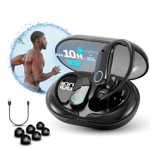 Fone Bluetooth 5.3 Tws Sem Fio Esportivo Compatível Com iPhone Samsung Xiaomi Motorola Com Gancho premium ALTOMEX Scorpion xt80